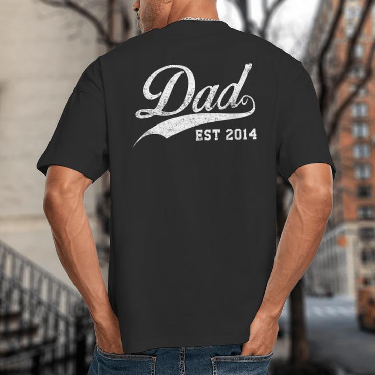 Dad Established 2014 Father's Day Big And Tall Men's T-Shirt Back Print
