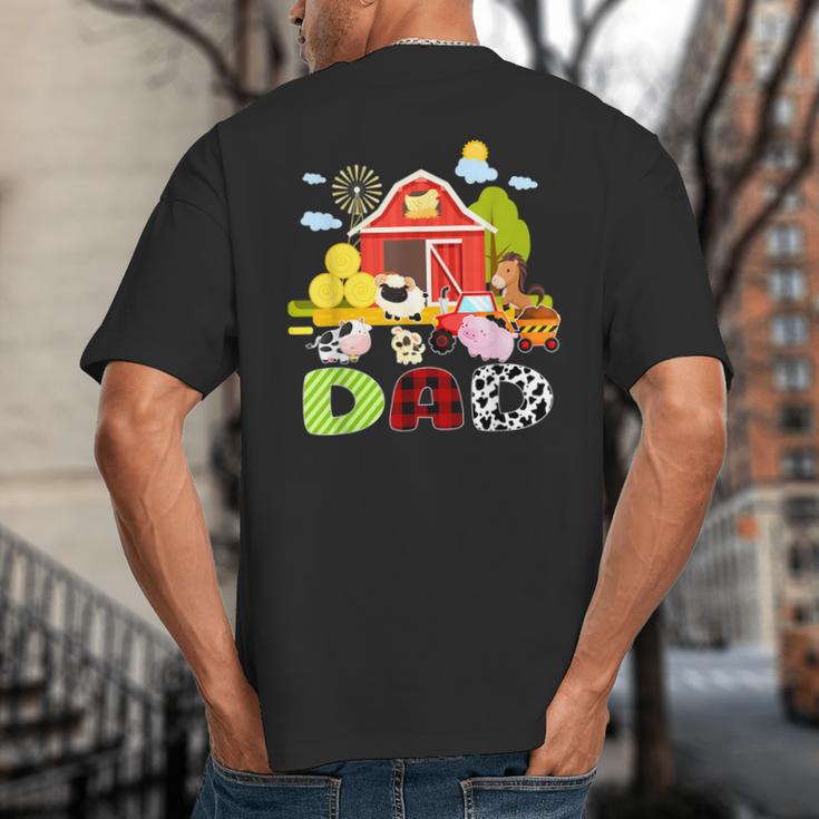 Dad Farm Animal Birthday Family Matching Party Big And Tall Men's T-Shirt Back Print Dad Farm Animal Birthday Family Matching Party Big And Tall Men's T-Shirt Back Print