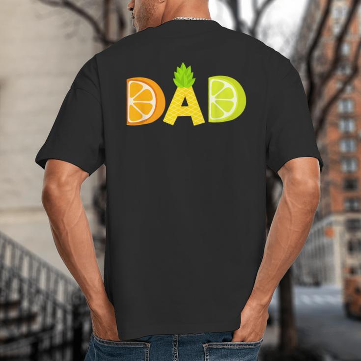 Dad Fruitarian Lover Summer Father Fruit Slice Big And Tall Men's T-Shirt Back Print