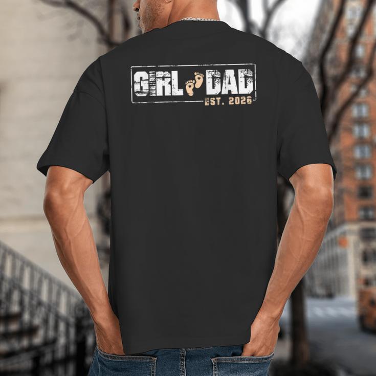 Dad Of Girl Est 2026 Baby Reveal First Father's Day Newborn Big And Tall Men's T-Shirt Back Print