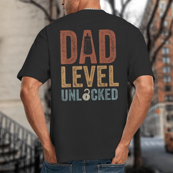 Dad Level Unlocked Father To Be New Daddy Big And Tall Men's T-Shirt Back Print