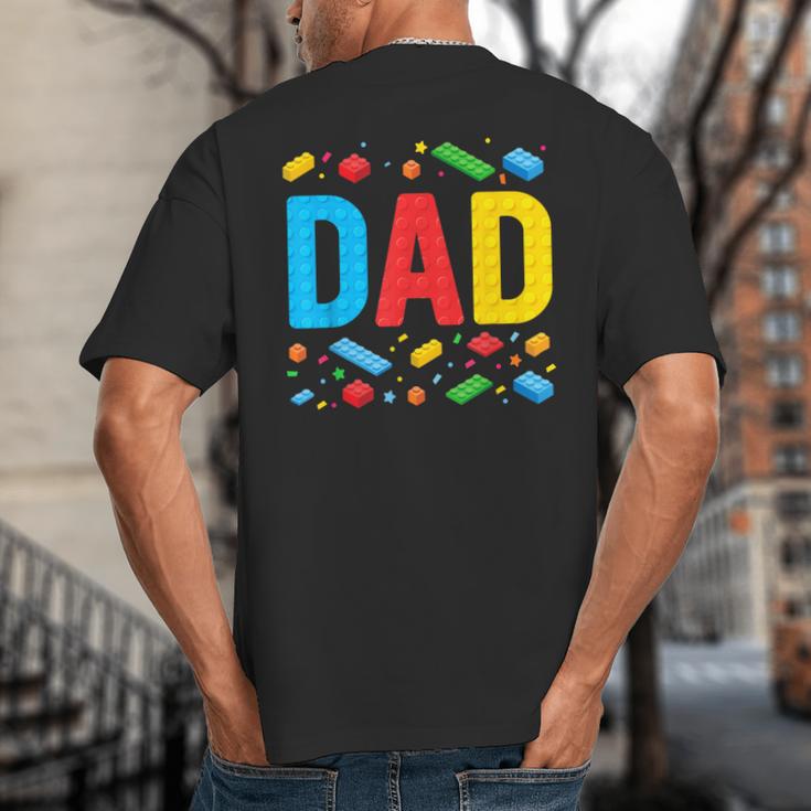 Dad Master Builder Building Bricks Blocks Family Fathers Day Big And Tall Men's T-Shirt Back Print Dad Master Builder Building Bricks Blocks Family Fathers Day Big And Tall Men's T-Shirt Back Print
