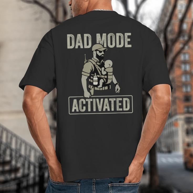 Dad Mode Activated Tactical Baby Carrier Military Father Big And Tall Men's T-Shirt Back Print