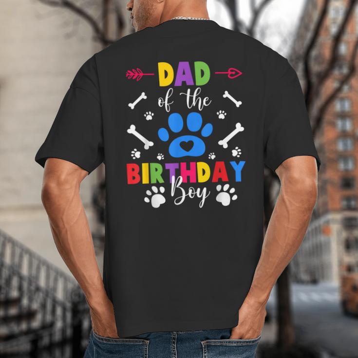 Dad And Mom Of The Birthday Boy Dog Paw Family Matching Big And Tall Men's T-Shirt Back Print