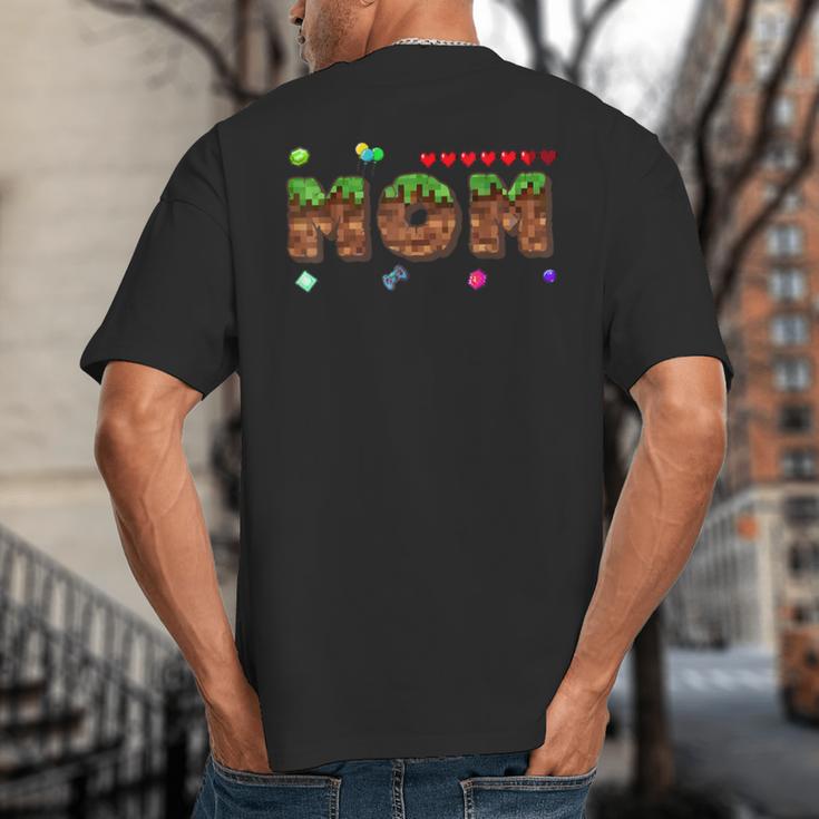 Dad And Mom Of The Birthday Boy Pixel Game Matching Family Big And Tall Men's T-Shirt Back Print