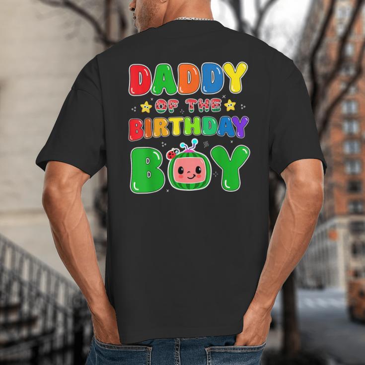 Dad And Mom Daddy Of The Birthday Boy Tee Melon Family Party Big And Tall Men's T-Shirt Back Print