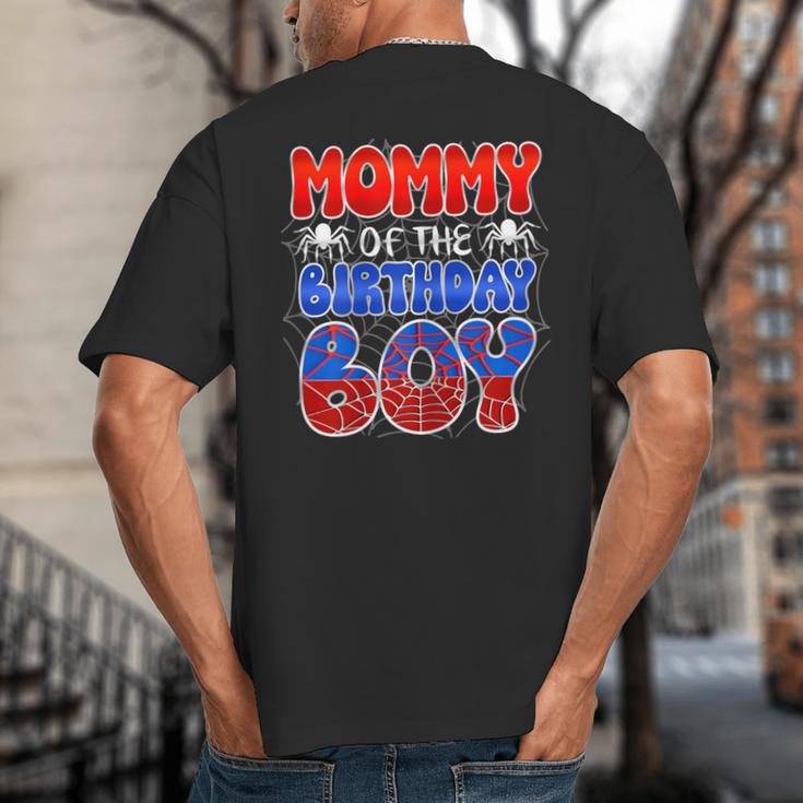 Dad And Mom Mommy Birthday Boy Spider Family Matching Big And Tall Men's T-Shirt Back Print Dad And Mom Mommy Birthday Boy Spider Family Matching Big And Tall Men's T-Shirt Back Print