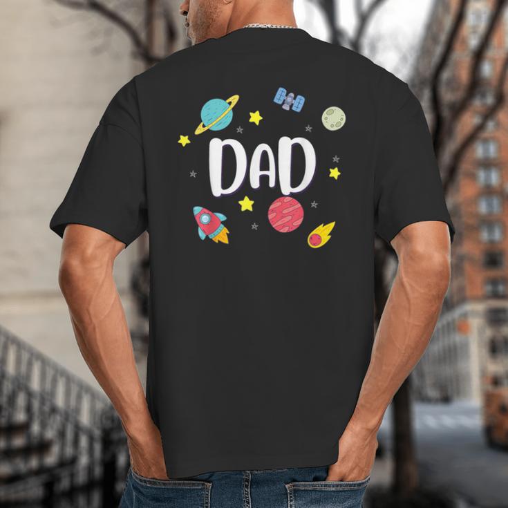 Dad Outer Space Galaxy Birthday For Family Big And Tall Men's T-Shirt Back Print