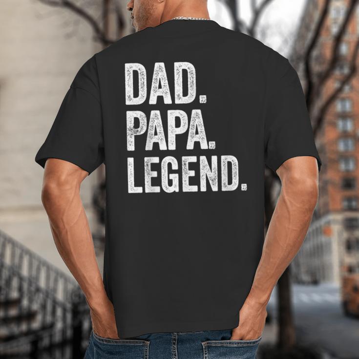 Dad Papa Legend Vintage Distressed Bold Papa Graphic Big And Tall Men's T-Shirt Back Print
