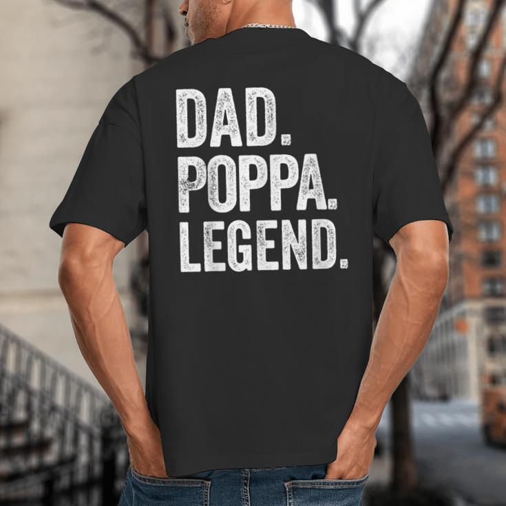 Dad Poppa Legend Vintage Distressed Bold Poppa Graphic Big And Tall Men's T-Shirt Back Print Dad Poppa Legend Vintage Distressed Bold Poppa Graphic Big And Tall Men's T-Shirt Back Print