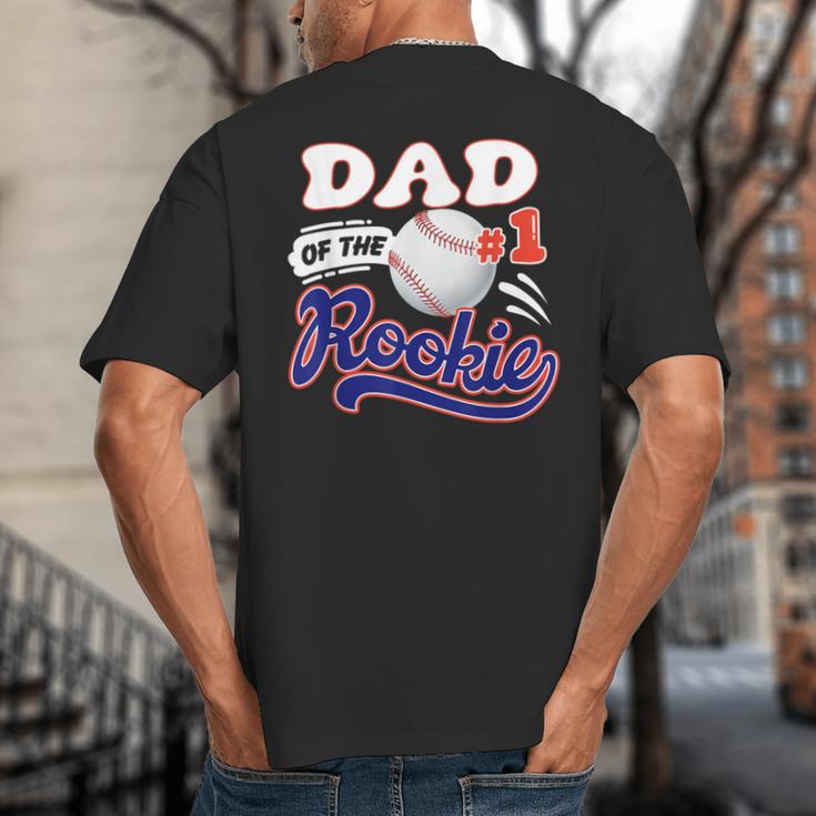 Dad Rookie Of Year 1st Birthday Baseball Theme Matching Big And Tall Men's T-Shirt Back Print