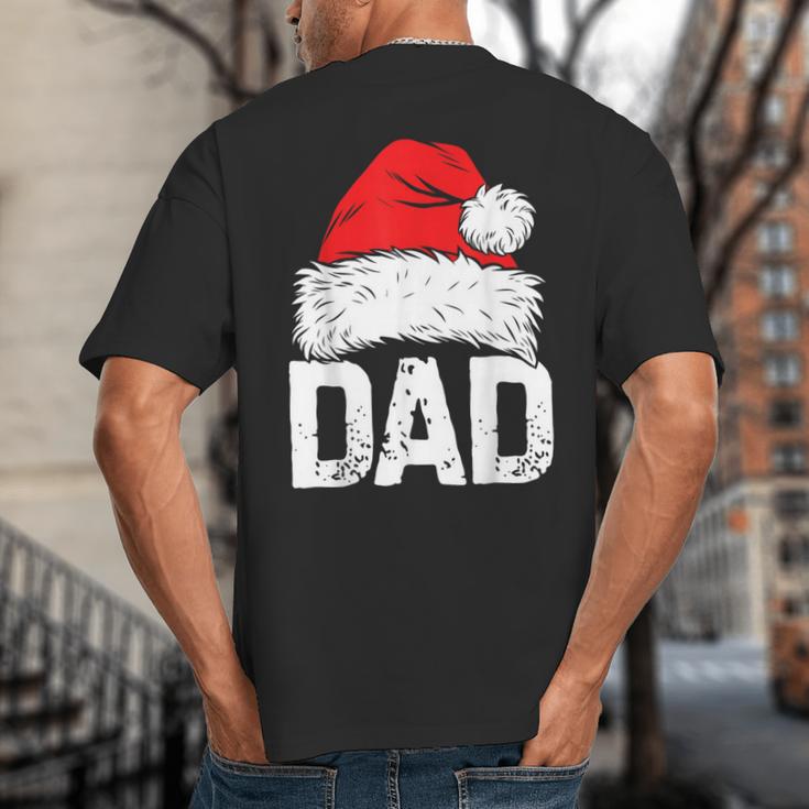 Dad Santa Christmas Family Matching Pajamas Papa Xmas Father Short Sleeve Big And Tall Men's T-Shirt Back Print