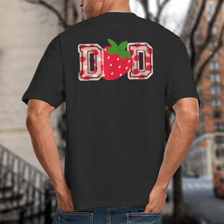 Dad Strawberry Birthday Big And Tall Men's T-Shirt Back Print