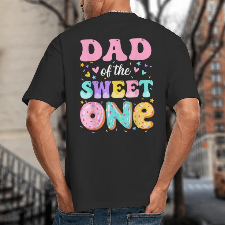 Dad Of The Sweet One 1st Birthday Donut Bday Party Big And Tall Men's T-Shirt Back Print