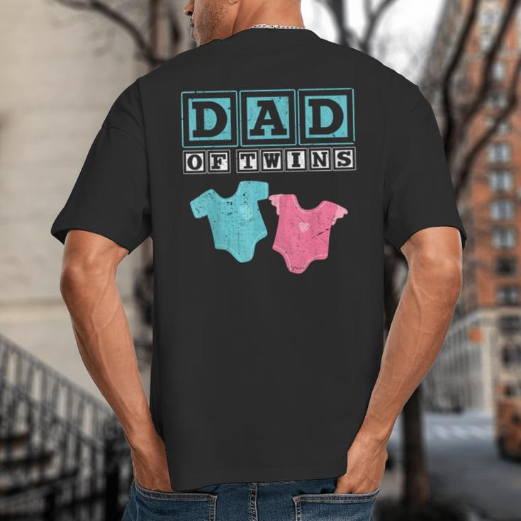 Dad Of Twins Family Daddy Fathers Day Future Parents Big And Tall Men's T-Shirt Back Print