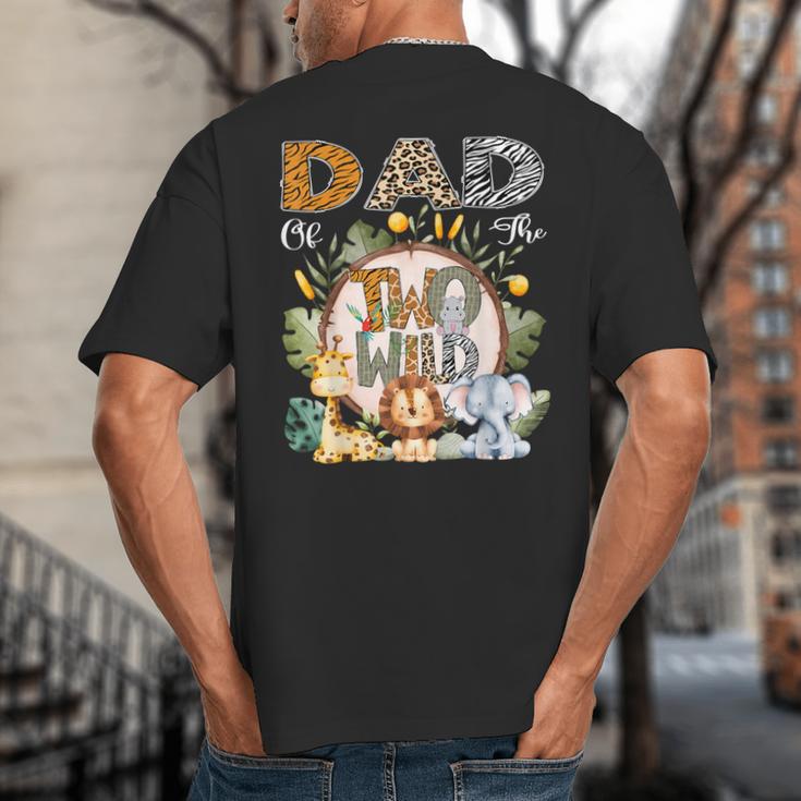 Dad Of The Two Wild Animal Safari 2Nd Birthday Party Big And Tall Men's T-Shirt Back Print