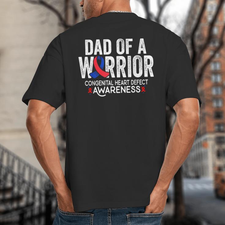Dad Of a Warrior CHD Congenital Heart Defect Awareness CHD Big And Tall Men's T-Shirt Back Print