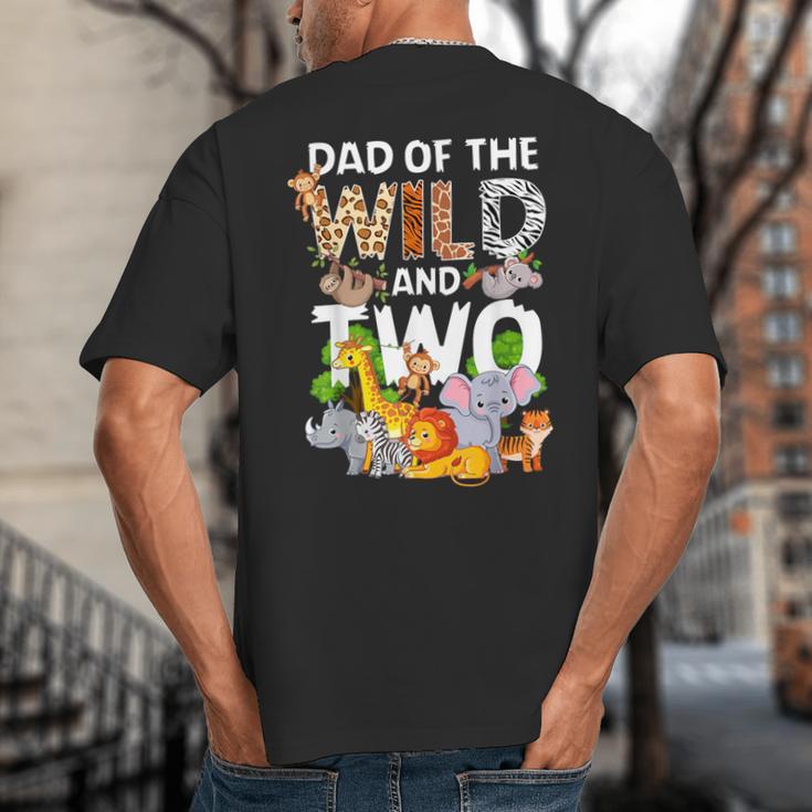 Dad Of The Wild Two Zoo 2nd Birthday Safari Jungle Animal Big And Tall Men's T-Shirt Back Print Dad Of The Wild Two Zoo 2nd Birthday Safari Jungle Animal Big And Tall Men's T-Shirt Back Print