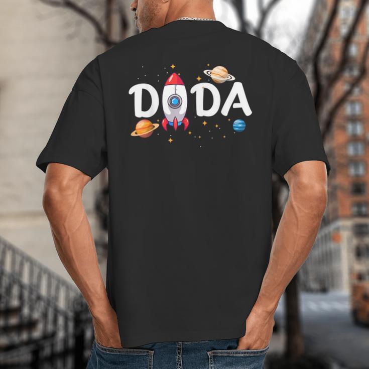 Dada Of The Birthday Boy Space Astronaut 1st Birthday Family Big And Tall Men's T-Shirt Back Print