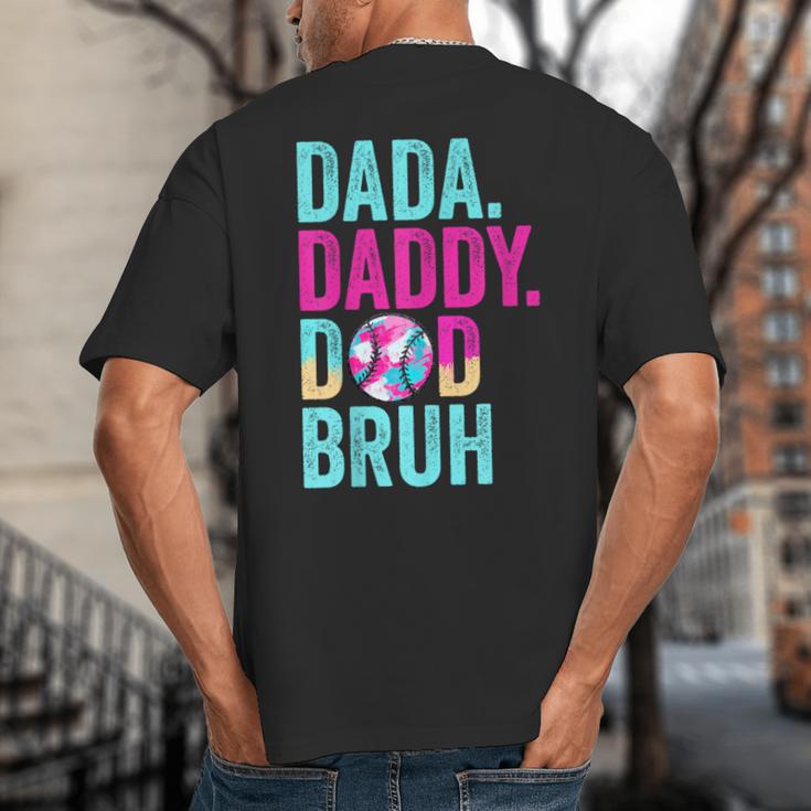 Dada Daddy Dad Bruh Baseball Drip Ice Cream Dad Bruh Big And Tall Men's T-Shirt Back Print Dada Daddy Dad Bruh Baseball Drip Ice Cream Dad Bruh Big And Tall Men's T-Shirt Back Print