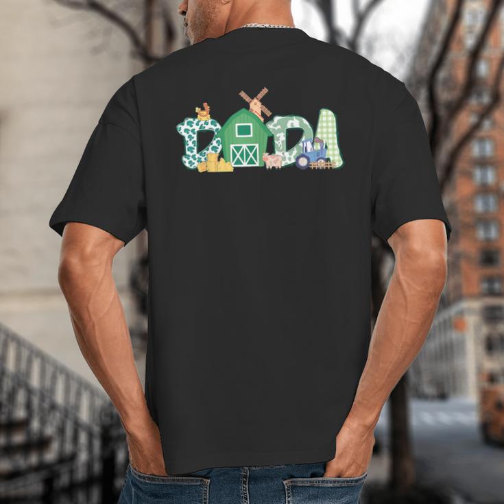 Dada Farm Animal Birthday Family Matching Party Dad Father Big And Tall Men's T-Shirt Back Print
