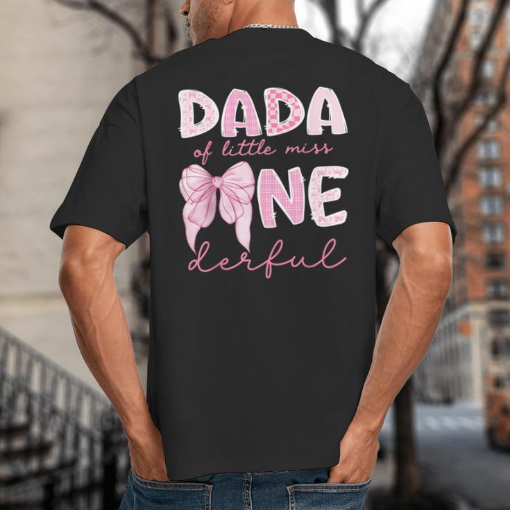 Dada Of Little Miss Onederful First Birthday Girl Bow Big And Tall Men's T-Shirt Back Print