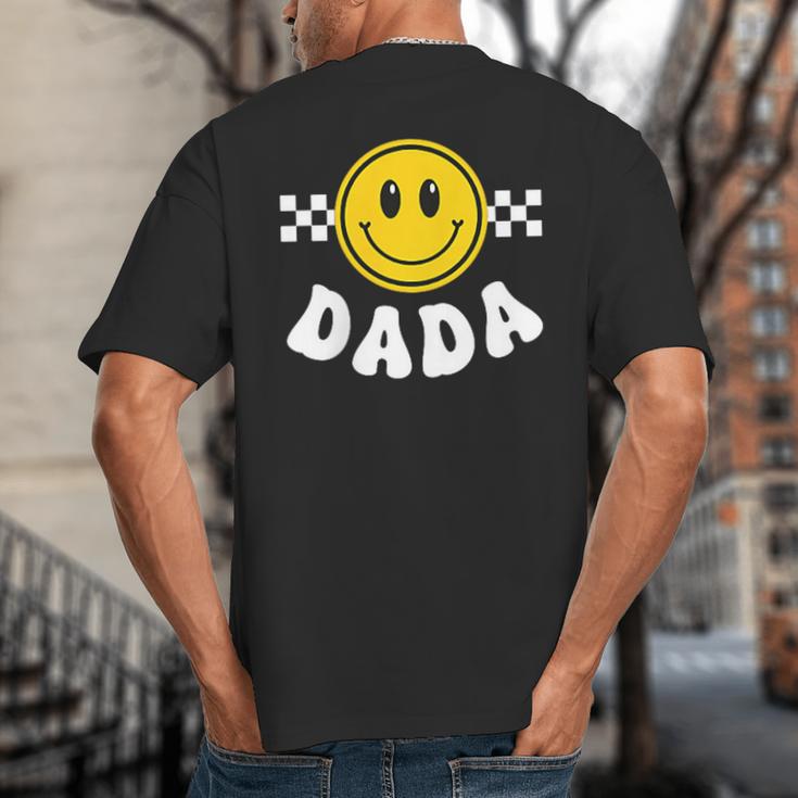 Dada One Happy Dude Birthday Theme 1st Family Matching Mom Big And Tall Men's T-Shirt Back Print