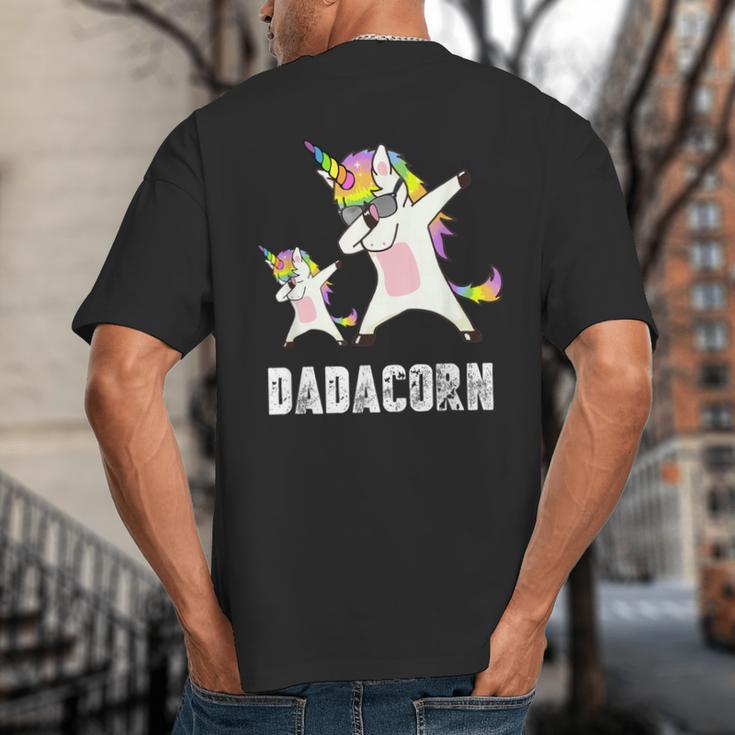 Dadacorn Shirt Unicorn Dad And Baby Best Father Big And Tall Men's T-Shirt Back Print