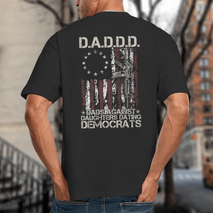 Daddd Gun Dads Against Daughters Dating Democrats On Back Big And Tall Men's T-Shirt Back Print