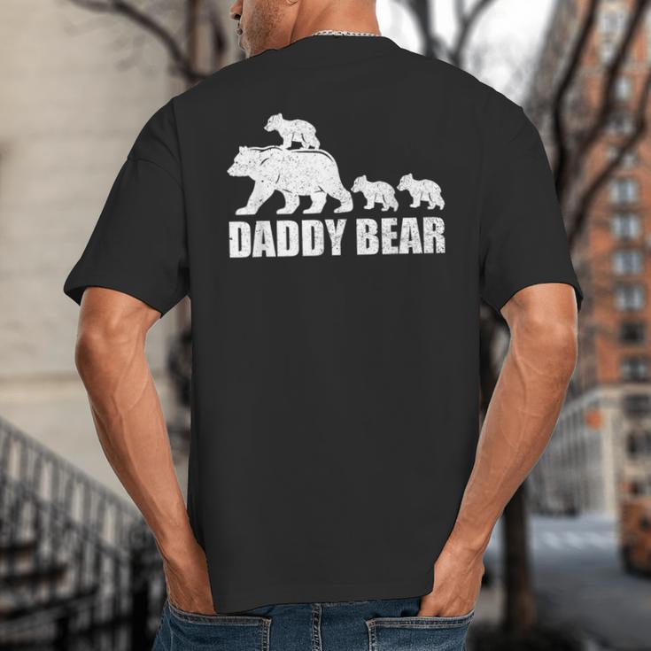 Daddy Bear 3 Cubs Shirt Daddy Bear 3 Kids Tshirt Dad 3 Kids Big And Tall Men's T-Shirt Back Print