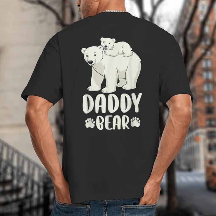 Daddy Bear And Cub Polar Bear Big And Tall Men's T-Shirt Back Print Daddy Bear And Cub Polar Bear Big And Tall Men's T-Shirt Back Print