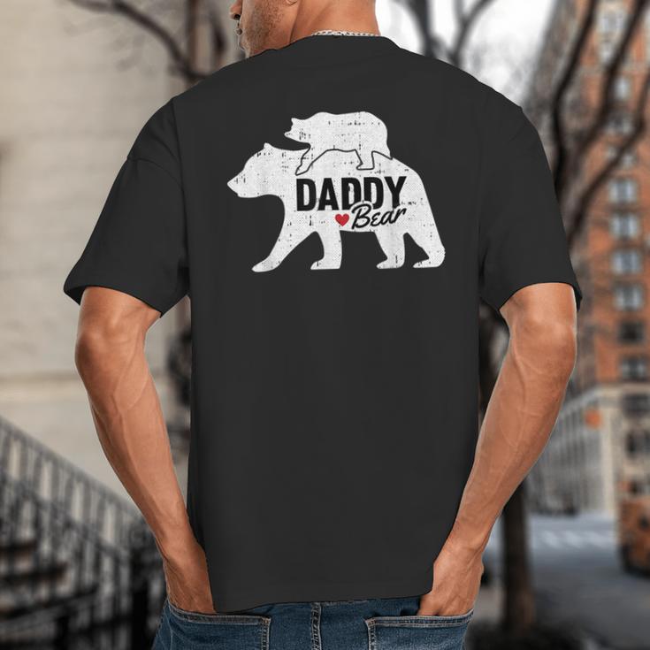 Daddy Bear Fathers Day Cute Baby Cub Papa Dad-a Pops Small Big And Tall Men's T-Shirt Back Print