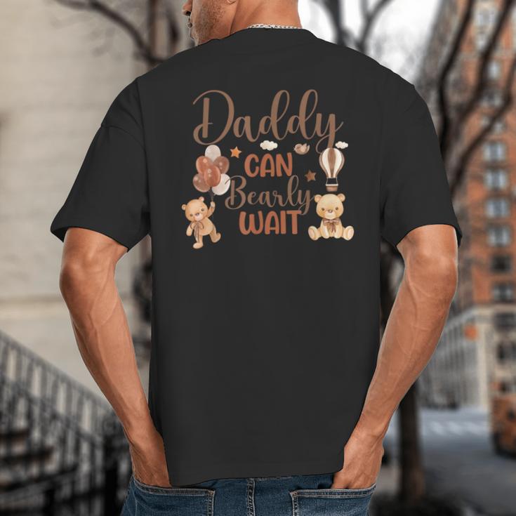 Daddy Can Bearly Wait Bear Gender Neutral Boy Baby Shower Big And Tall Men's T-Shirt Back Print
