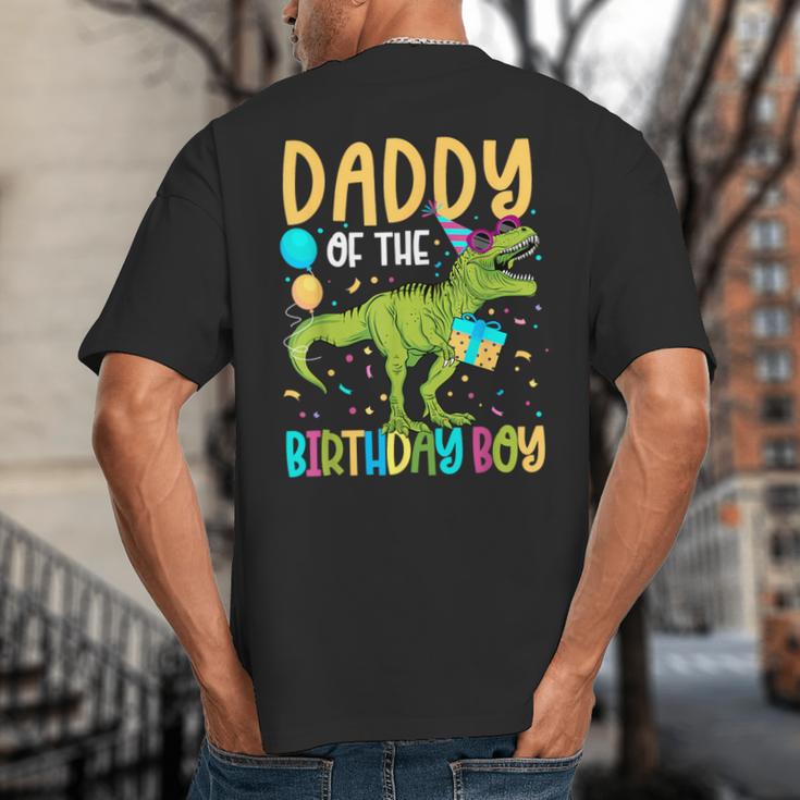Daddy Of The Birthday Boy Family Matching Dinosaur Squad Big And Tall Men's T-Shirt Back Print