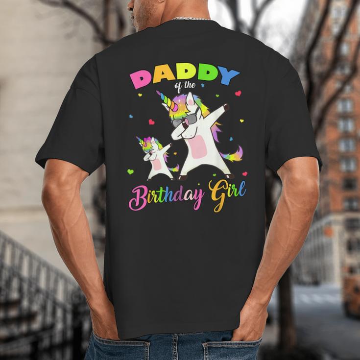 Daddy Of The Birthday Girl Dabbing Unicorn Princess And Dad Big And Tall Men's T-Shirt Back Print