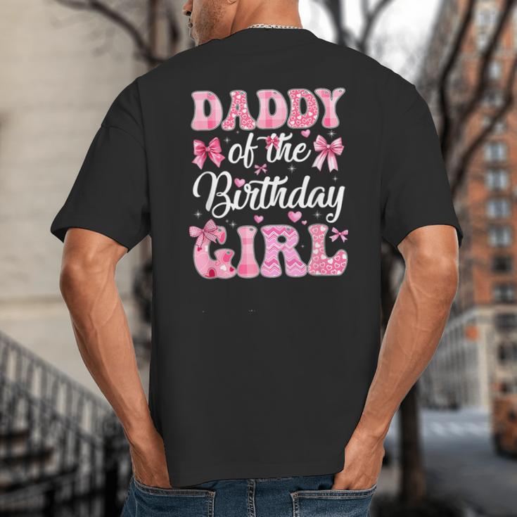 Daddy Of The Birthday Girl Family Pink Coquette Bow Big And Tall Men's T-Shirt Back Print