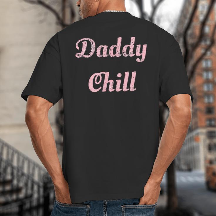 Daddy Chill Pink Distressed Big And Tall Men's T-Shirt Back Print