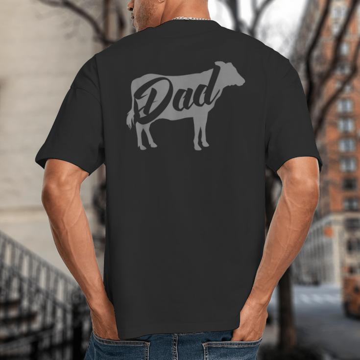 Daddy Cow For Dad's Who Lover Cows Big And Tall Men's T-Shirt Back Print