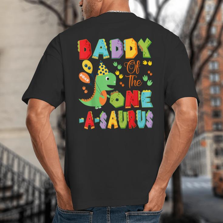 Daddy Of The One-A-Saurus 1St Birthday Boy Dinosaur Big And Tall Men's T-Shirt Back Print