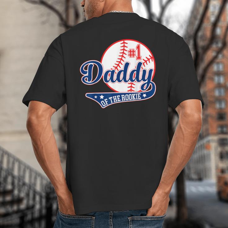 Daddy Of Rookie 1st Birthday Baseball Theme Matching Party Big And Tall Men's T-Shirt Back Print