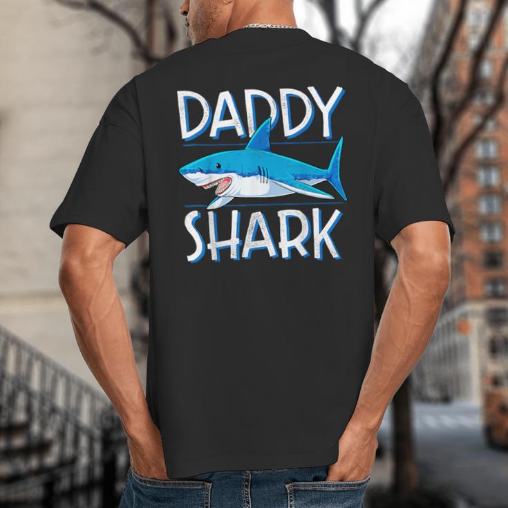 Daddy SharkShirt Fathers Day Family Matching Dad Big And Tall Men's T-Shirt Back Print