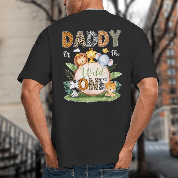 Daddy Of The Wild One 1St Birthday Kids Safari Jungle Big And Tall Men's T-Shirt Back Print