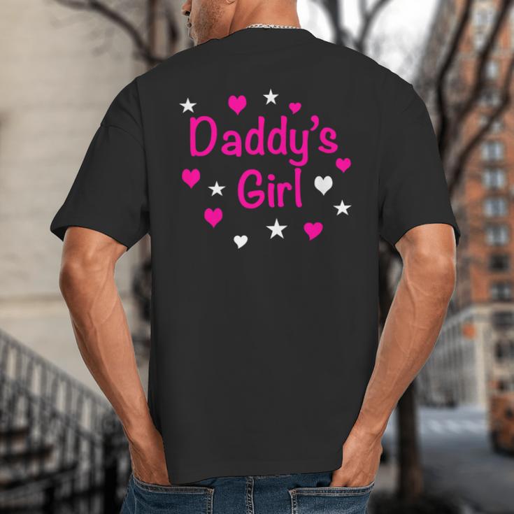 Daddy's Girl Shirt With Pink Lettering Big And Tall Men's T-Shirt Back Print