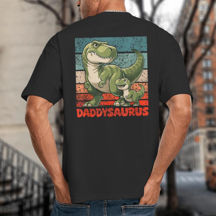 Daddysaurus Father's Day Best Dad T-Rex Papa Big And Tall Men's T-Shirt Back Print
