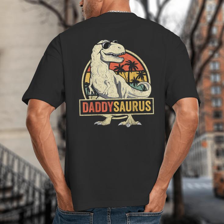 Daddysaurus Shirt T-Rex Dad Dinosaur Big And Tall Men's T-Shirt Back Print