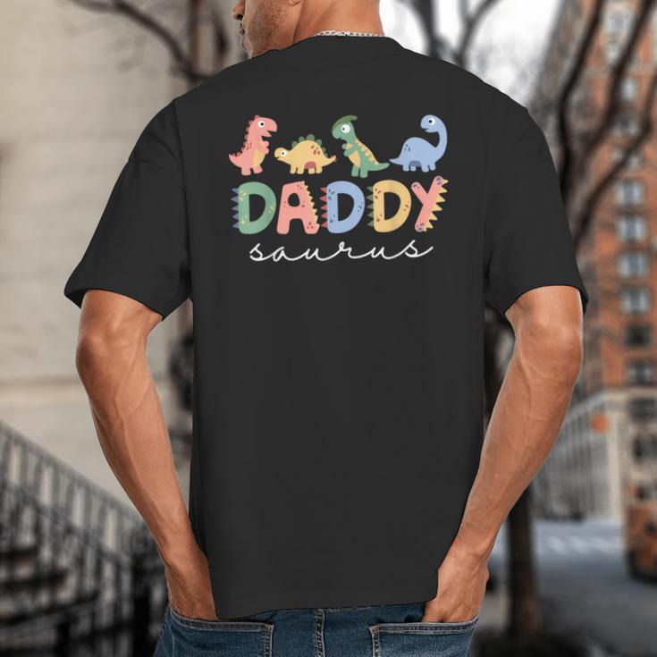 DaddysaurusRex Dinosaur Dad Daddy Saurus Family Big And Tall Men's T-Shirt Back Print