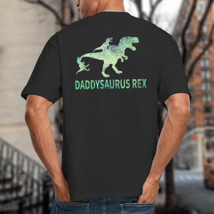 DaddysaurusRex Dinosaur Daddy Saurus Dad 2 Two Kids Dino Big And Tall Men's T-Shirt Back Print DaddysaurusRex Dinosaur Daddy Saurus Dad 2 Two Kids Dino Big And Tall Men's T-Shirt Back Print