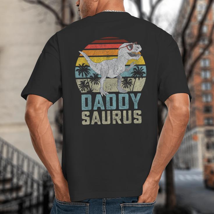 DaddysaurusRex Dinosaur Daddy Saurus Family Matching Big And Tall Men's T-Shirt Back Print