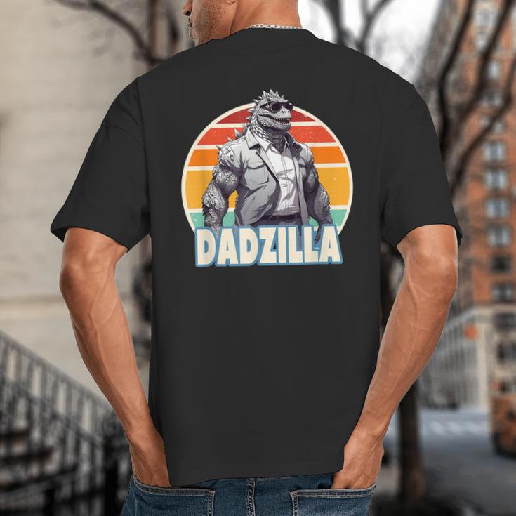 Dadzilla The Rad Dad Kaiju Vibes Big And Tall Men's T-Shirt Back Print