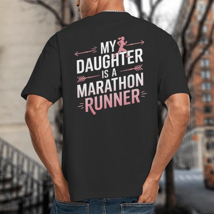 My Daughter Is A Marathon Runner Proud Mom & Dad Big And Tall Men's T-Shirt Back Print My Daughter Is A Marathon Runner Proud Mom & Dad Big And Tall Men's T-Shirt Back Print